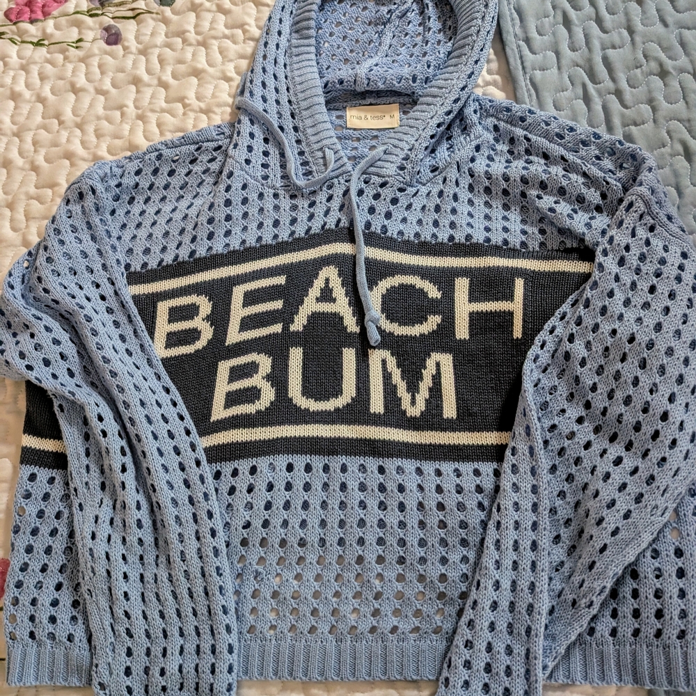 Beach Bum Blue Knit Sweater